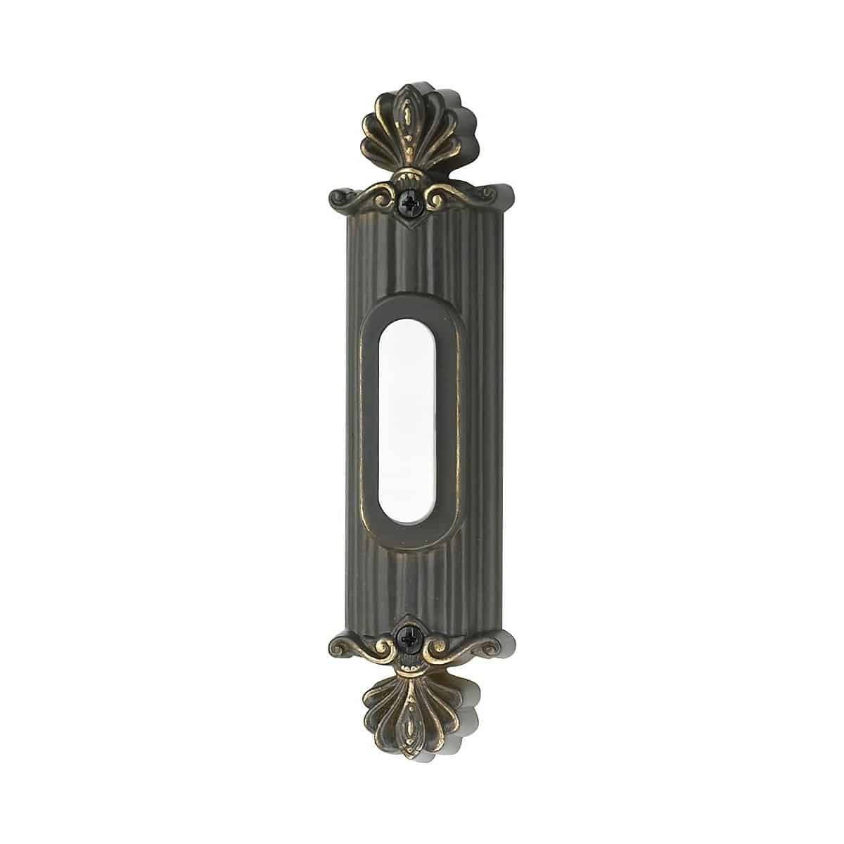 BSSO-AZ ornate design Wired doorbell button With LED Light in Aged Brass