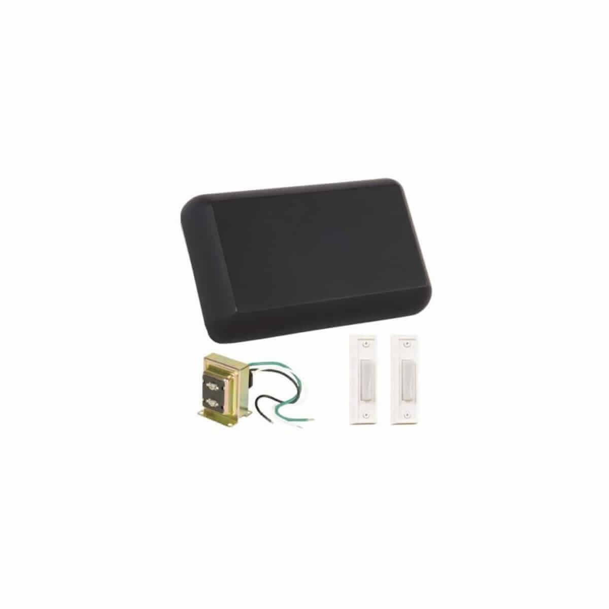 CK1000-FB Craftmade Builder Door Chime Kit Black Chime Two Push Buttons 