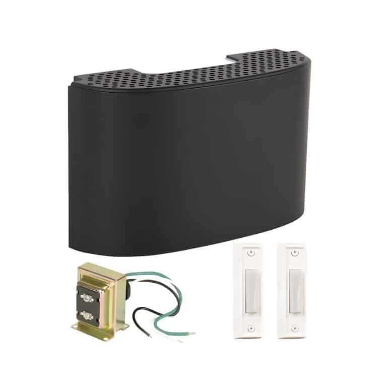 CK2000-FB Craftmade Curved Chime With Flat Black Finish ANd Two White Push Buttons