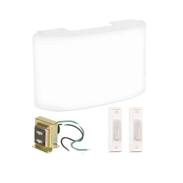 CK2000-W Craftmade Curved Chime With White Finish ANd Two White Push Buttons