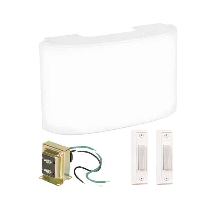 CK2000-W Craftmade Curved Chime With White Finish ANd Two White Push Buttons