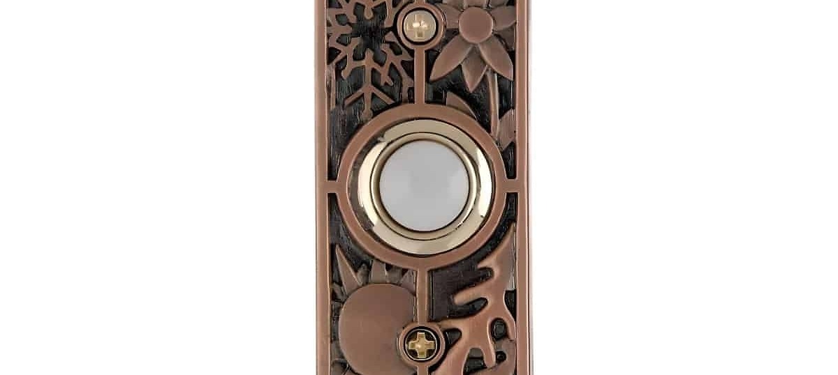 DH1690L Craftsman Stamped Leaf Style Wired Doorbell Button