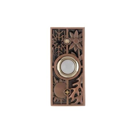 DH1695L Craftsman Wired Doorbell Button With Stamped Leaf Design DH1695L Craftsman Wired Doorbell Button With Stamped Leaf Design