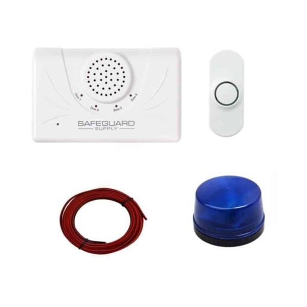 ERA-PBDCR-STROBE-B Wireless Kit With Push Button for Business & Large Warehouses With Blue Strobe Light