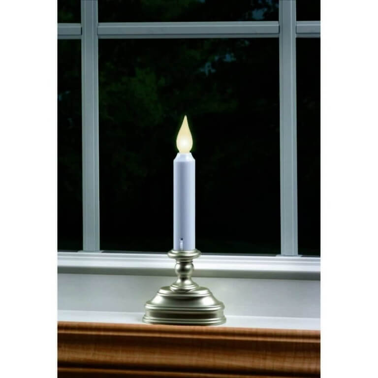 FPC1320P Flameless LED Window Candle in Aged Platinum Base