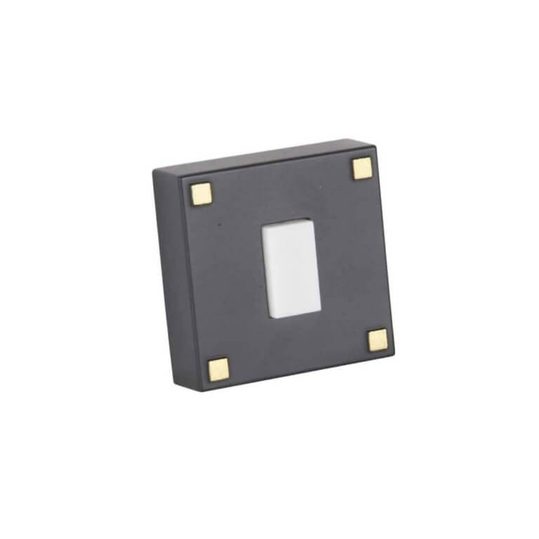 PB5015-FBSB Craftmade Square Lighted Push Button in Flat Black With Satin Accents