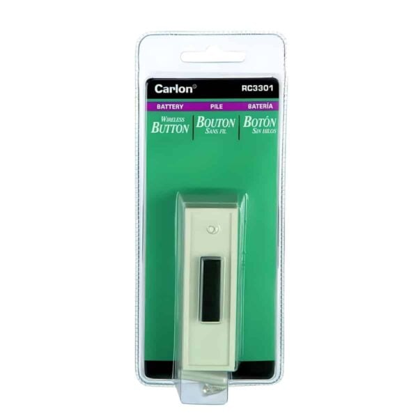 RC3301 White Wireless Push Button in Package